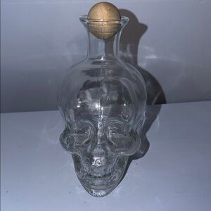 Clear Skull Glass Decanter with Stopper
